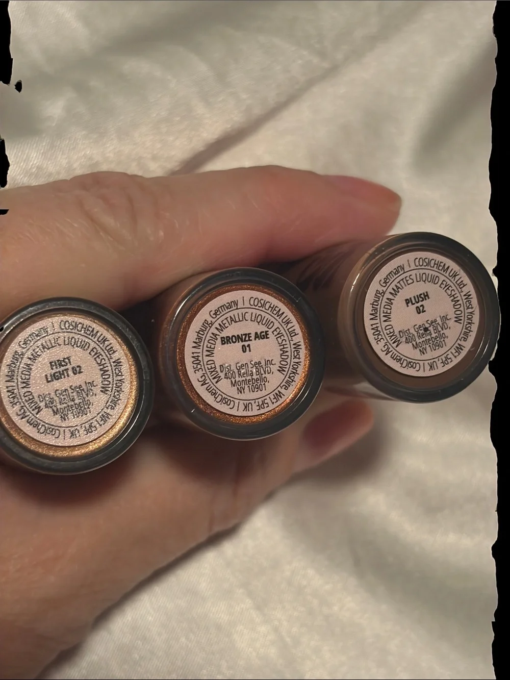 Gen See Mixed Media Liquid Eyeshadow Trio Set (Plush, First Light, Bronze)